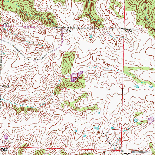 Topographic Map of Stroupe Lake Dam, MO