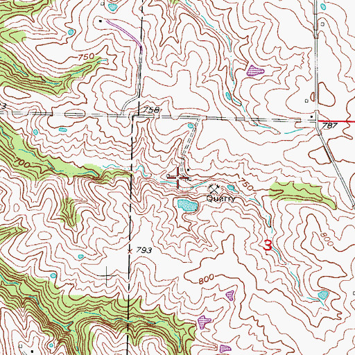 Topographic Map of Helmich Lake, MO
