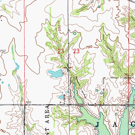 Topographic Map of Simmons Lake Dam, MO