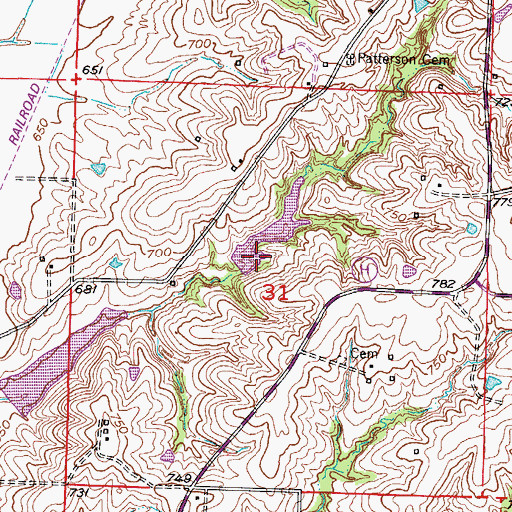 Topographic Map of Taylor Lake Dam Upper, MO