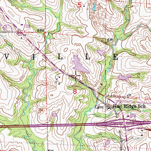 Topographic Map of Schnuck Lake Dam, MO