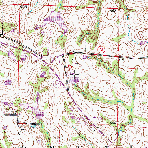 Topographic Map of Smith Lake Dam, MO