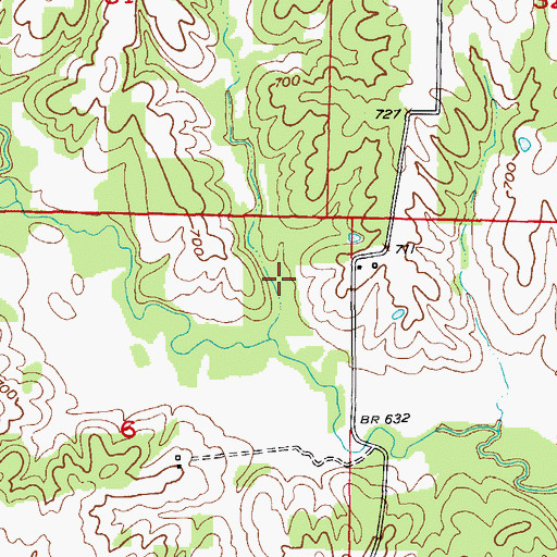 Topographic Map of Bear Creek Watershed Structure F-1 Dam, MO