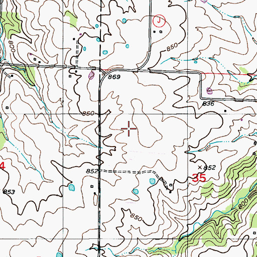 Topographic Map of Lenz Lake Dam, MO