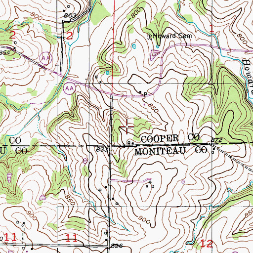 Topographic Map of Becker-Miller-Marcum Lake Dam, MO
