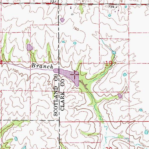 Topographic Map of Cochenour Lake Dam, MO