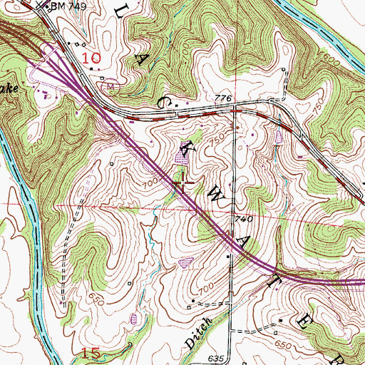 Topographic Map of Fenical Lake Dam, MO