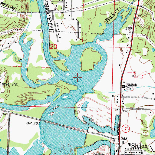 Topographic Map of Bakers Creek, AR