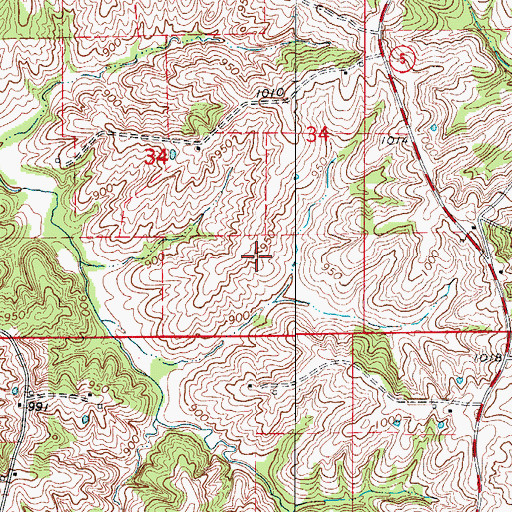 Topographic Map of K and W Farms Lake Dam, MO