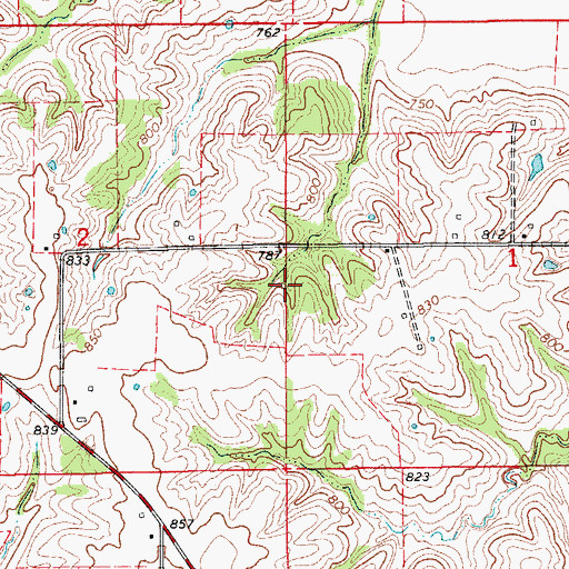 Topographic Map of Jack Blessing Lake Dam, MO