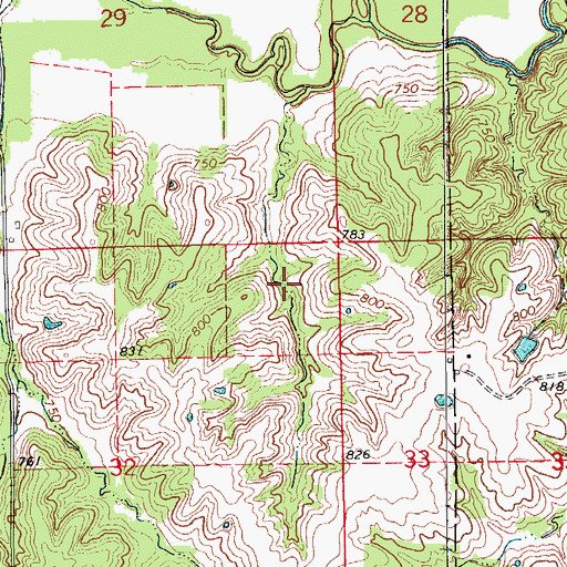 Topographic Map of Swearingen Lake Dam, MO