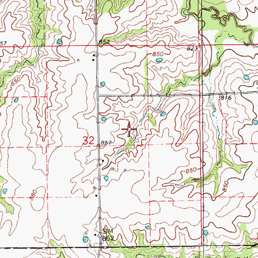 Topographic Map of Parsons Lake, MO