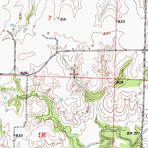 Topographic Map of McCowan Dam, MO