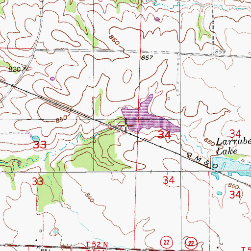 Topographic Map of Bormet Lake Dam, MO
