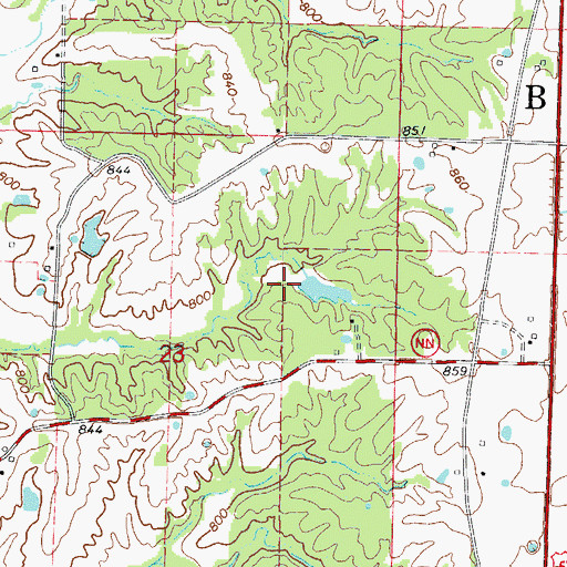 Topographic Map of North 40 Lake Dam, MO