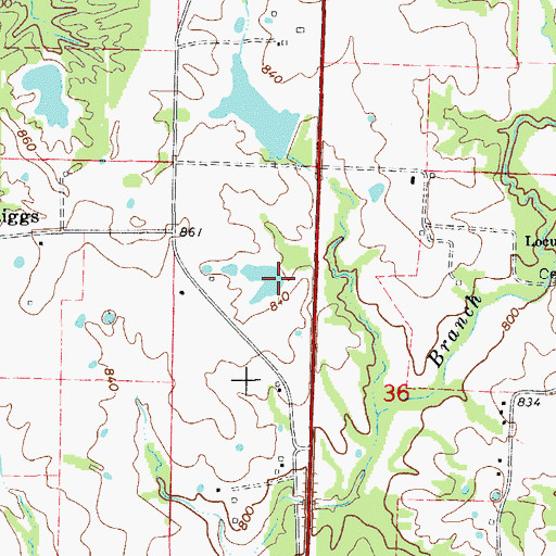 Topographic Map of Wayland Lake Dam, MO