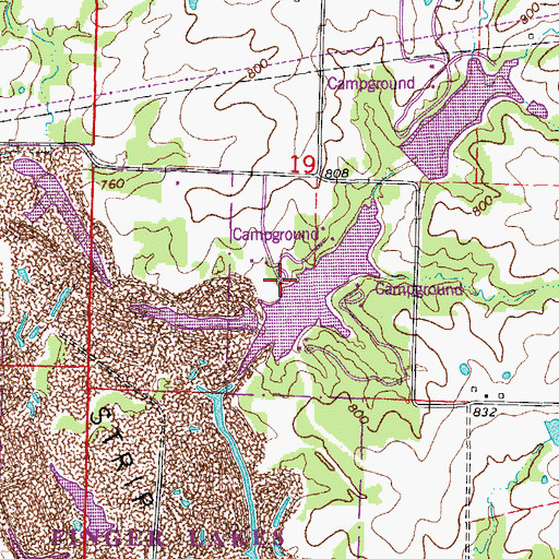 Topographic Map of Silver Creek Lake Dam, MO