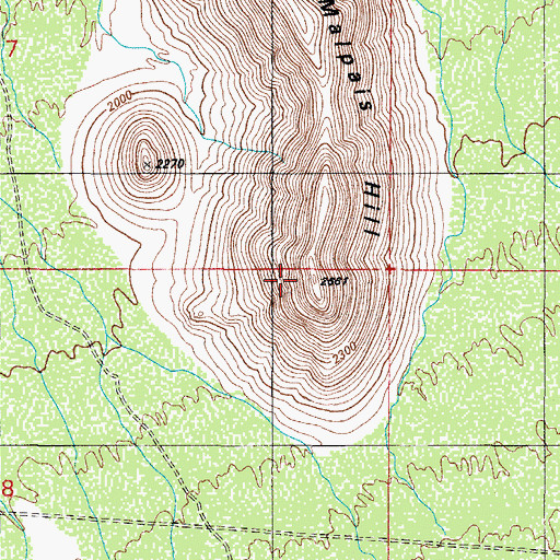 Topographic Map of Malpais Hill, AZ