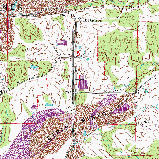 Topographic Map of Garrett Lake Dam, MO