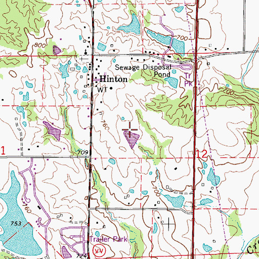 Topographic Map of Weil Lake Dam, MO