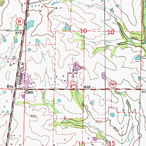 Topographic Map of Seltsam Lake Dam, MO