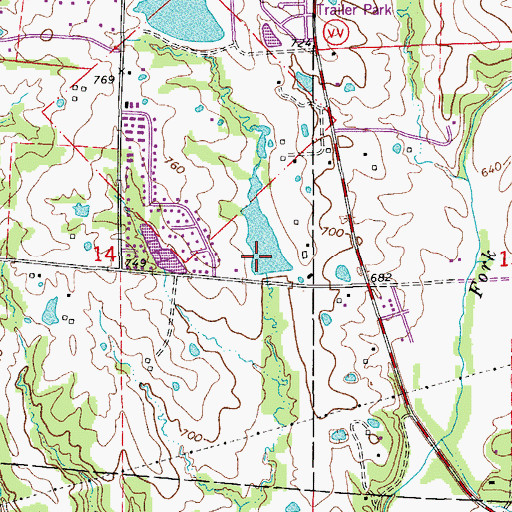 Topographic Map of Bon-Gor Lake Dam, MO