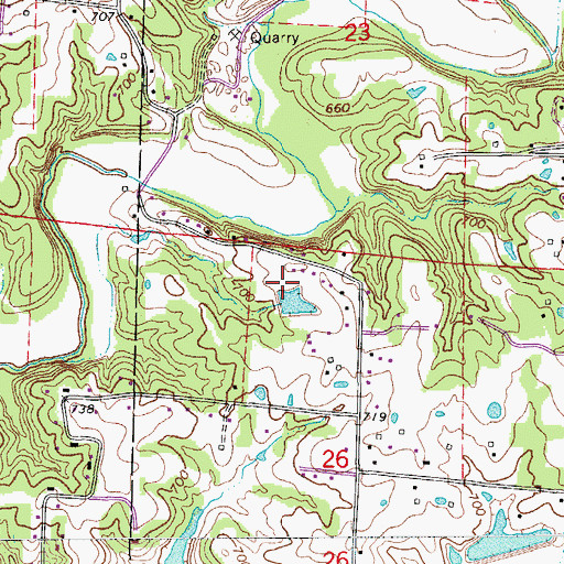 Topographic Map of Rayfield Lake Dam, MO