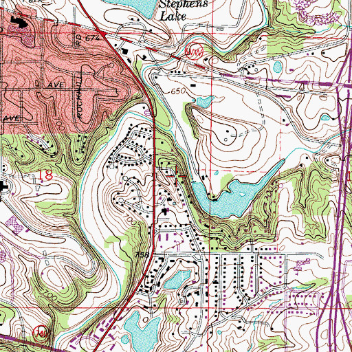 Topographic Map of Moon Valley Lake Dam, MO