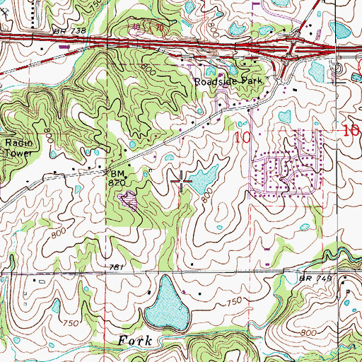 Topographic Map of Liddell Dam, MO