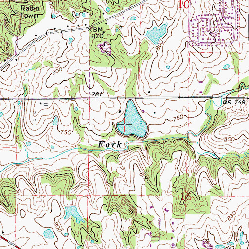 Topographic Map of Smith Lake Dam, MO