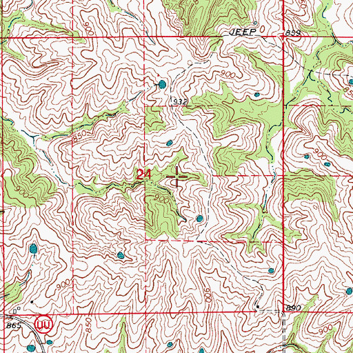 Topographic Map of Taylor Lake Section 24 Dam, MO