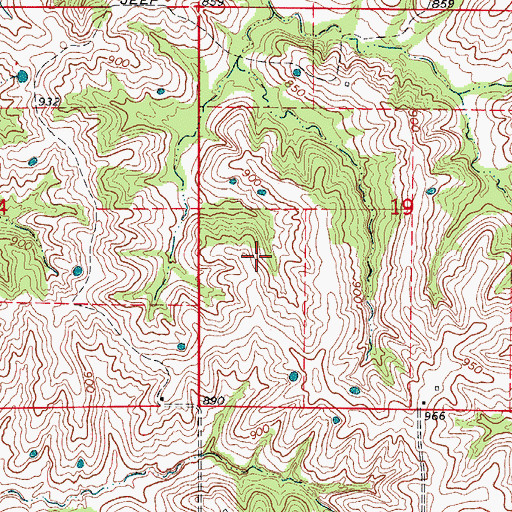 Topographic Map of Taylor Lake Section 19 Dam, MO
