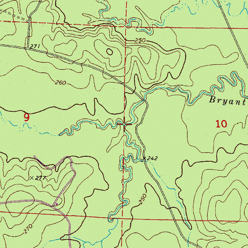 Topographic Map of Barlow Creek, AR