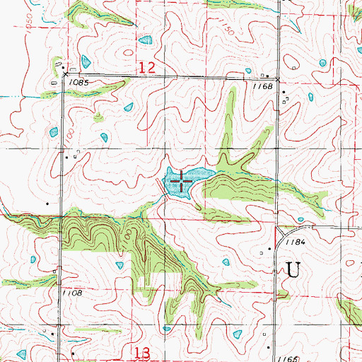 Topographic Map of Bonnies Lake, MO