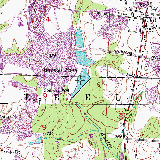 Topographic Map of Barmes Pond, AR