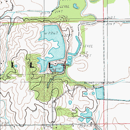 Topographic Map of Cooke Lake Dam South, MO