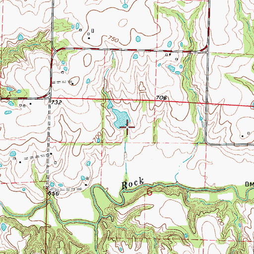 Topographic Map of Marsh Lake Dam, MO