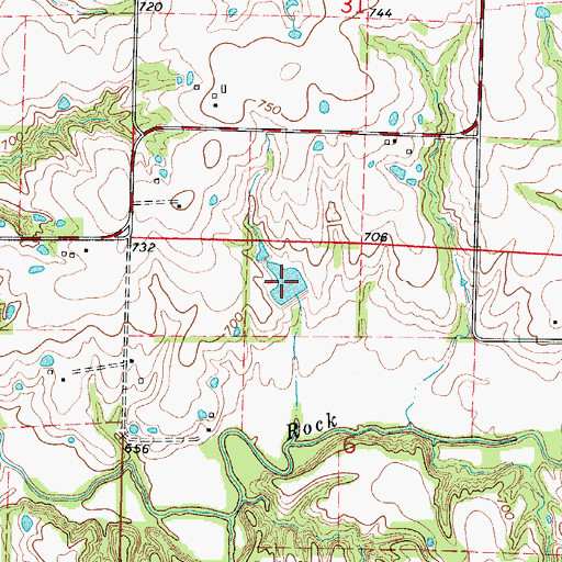 Topographic Map of Marsh Lake, MO