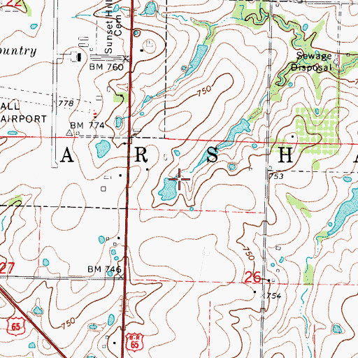 Topographic Map of Rasse Lake Dam, MO