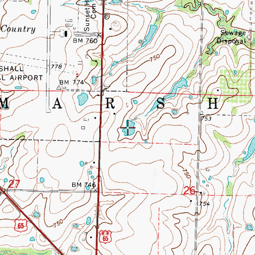 Topographic Map of Rasse Lake, MO