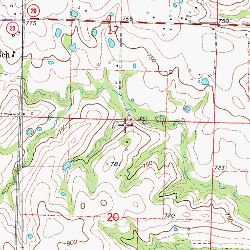Topographic Map of Vogel Lake, MO