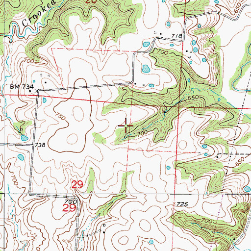 Topographic Map of Peterson Lake, MO