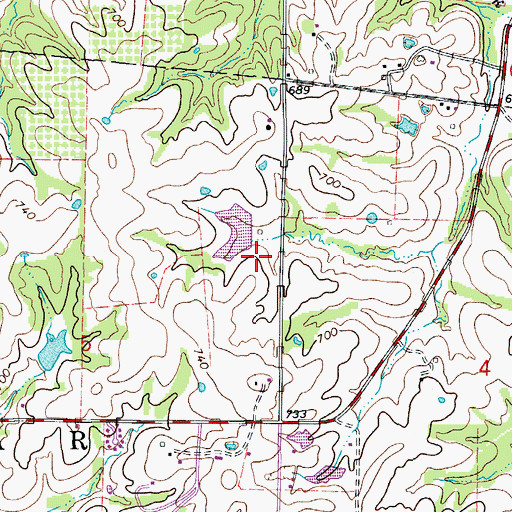 Topographic Map of Sapp Lake Dam, MO