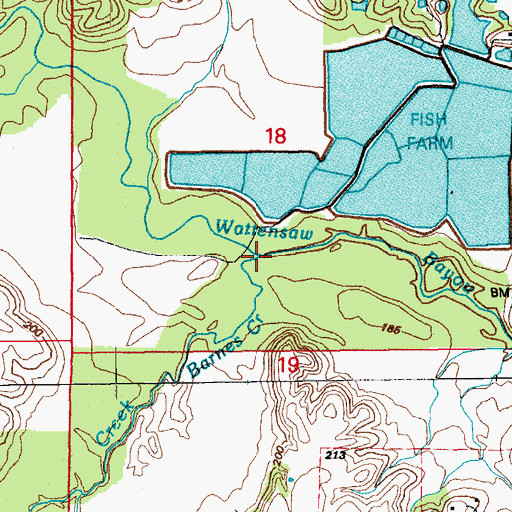 Topographic Map of Barnes Creek, AR