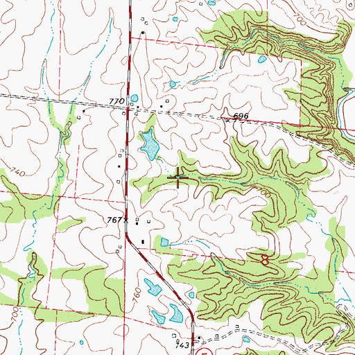 Topographic Map of Kimmy Lake Dam, MO