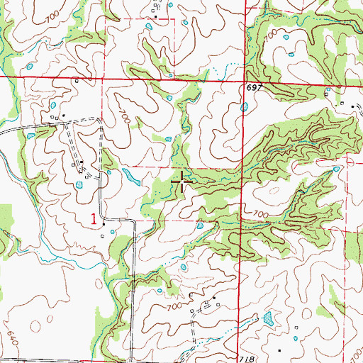 Topographic Map of Callahan Creek Watershed Dam A-4, MO