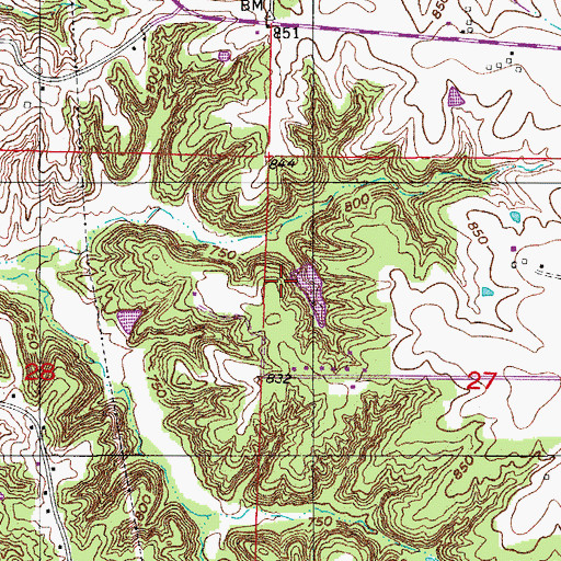 Topographic Map of Vanderbeck Lake Section 27, MO