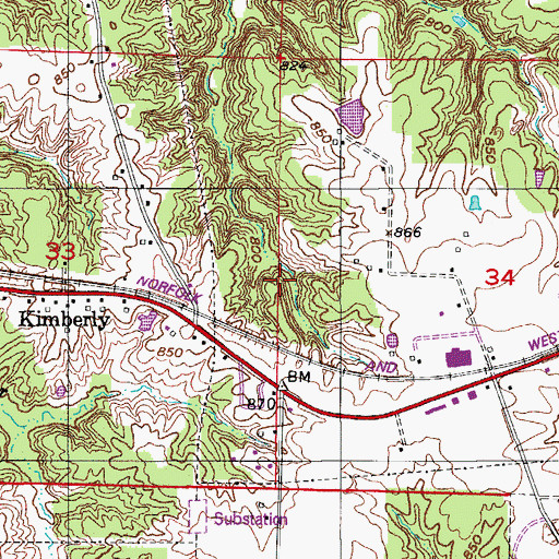 Topographic Map of Hils Lake, MO