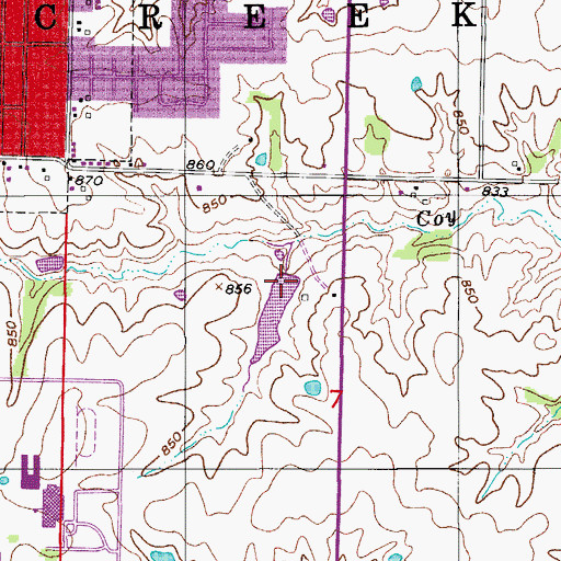 Topographic Map of Camp Lake Dam, MO