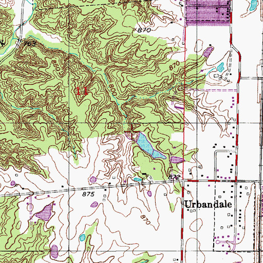 Topographic Map of White Oak Camp Lake, MO